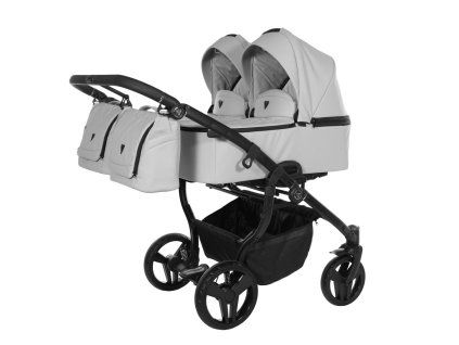 Junama Duo V3 Eco Grey premium stroller front view with grey finish