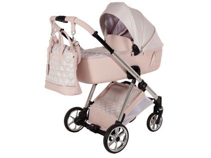 Junama Ellegante Lame Pink luxury baby stroller main view with elegant pink design