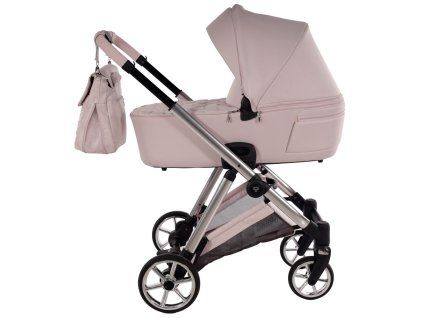 Junama Ellegante Pink luxury baby stroller main view with elegant pink design