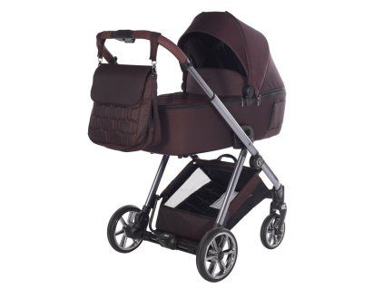 Junama Ellegante Red premium stroller front view with red finish