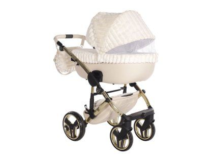 Junama Muffy Cream luxury stroller rear view showing durable chassis
