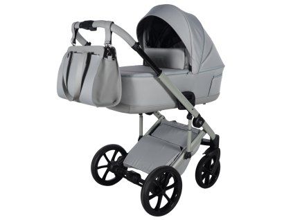 Junama Termo Ellegante Sage premium stroller front view with sage finish