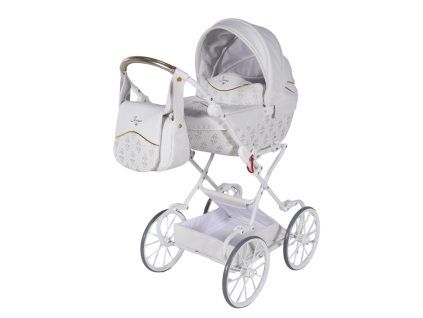 Junama Art Deco Mini White luxury baby stroller main view with elegant white design