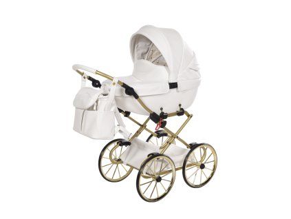 Junama Bonbon Mini White luxury baby stroller main view with elegant white design