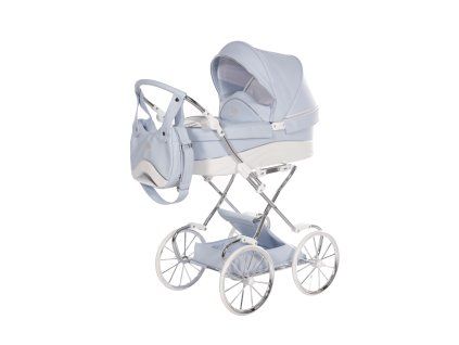 Junama Lulla Mini Blue premium baby stroller front view with blue finish