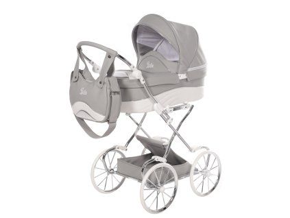 Junama Lulla Mini Grey premium baby stroller front view with grey finish
