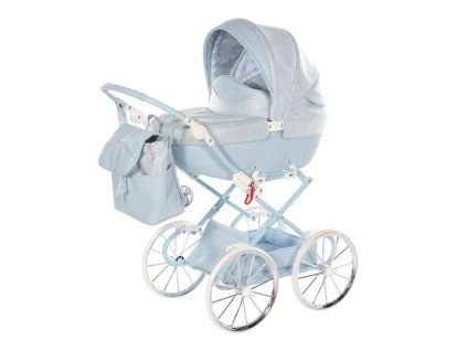 Junama Dolce Mini Blue premium baby stroller front view with blue finish