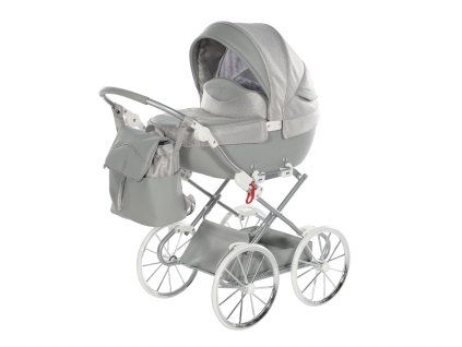 Junama Dolce Mini Grey premium baby stroller front view with grey finish