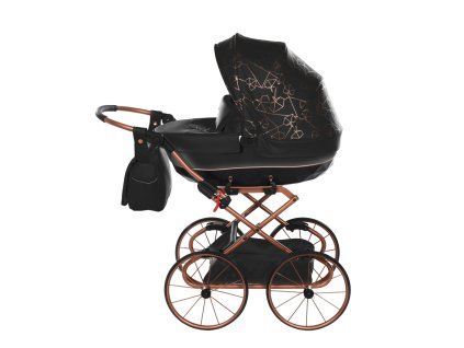 Junama Heart Mini Classic Black luxury baby stroller main view with elegant black design
