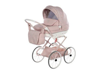 Junama Heart Mini Classic Pink luxury baby stroller main view with elegant pink design