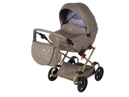 Junama Imperial Mini Beige premium baby stroller front view with beige finish