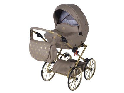 Junama Imperial Mini Classic Beige premium baby stroller front view with beige finish