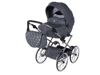 Junama Imperial Mini Classic Grey premium baby stroller front view with grey finish