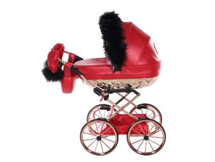 Junama Rudolf Mini Red modern baby stroller side view with lightweight frame