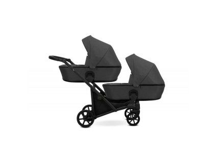 Kunert Brav Duo Graphite twin baby stroller main view with elegant design for siblings