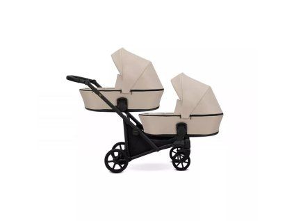 Kunert Brav Duo Cream twin baby stroller main view with elegant design for siblings