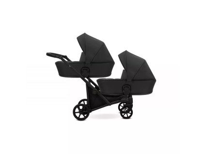 Kunert Brav Duo Black Eco twin baby stroller main view with elegant design for siblings