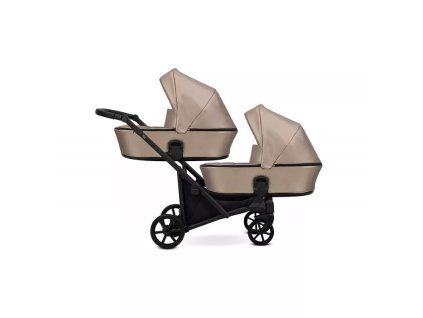 Kunert Brav Duo Cappucino Eco twin baby stroller main view with elegant design for siblings