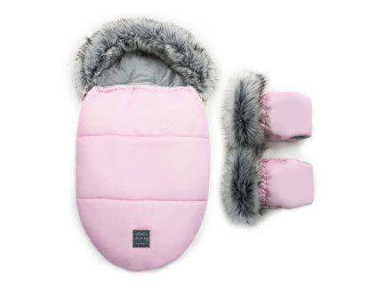 Floo egg pink baby footmuff with gloves