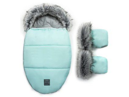 Floo egg mint baby footmuff with gloves