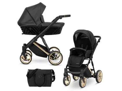 kunert ivento black pearl gold frame 2 in 1 stroller main view