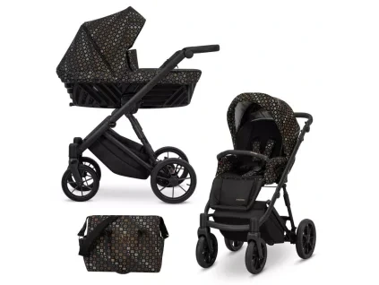 kunert ivento black style black frame 2 in 1 stroller main view