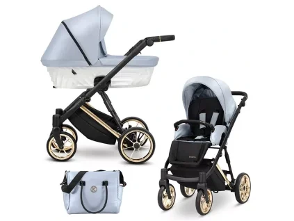 kunert ivento blue metalic gold frame 2 in 1 stroller main view