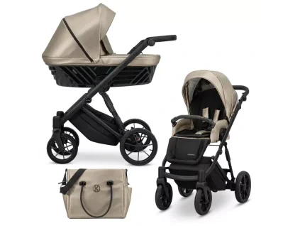 kunert ivento cappuccino black frame 2 in 1 stroller main view