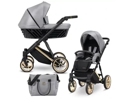 kunert ivento grey metalic gold frame 2 in 1 stroller main view