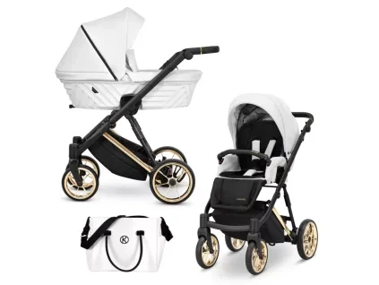 kunert ivento white pearl gold frame 2 in 1 stroller main view