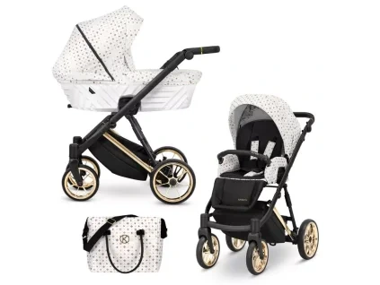 kunert ivento white style gold frame 2 in 1 stroller main view