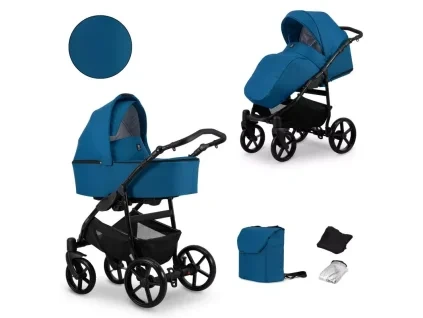kunert mata blue black frame 2 in 1 stroller main view