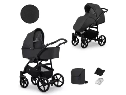 kunert mata graphite black frame 2 in 1 stroller main view
