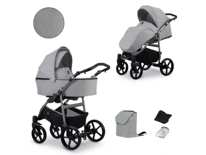 kunert mata grey grey frame 2 in 1 stroller main view