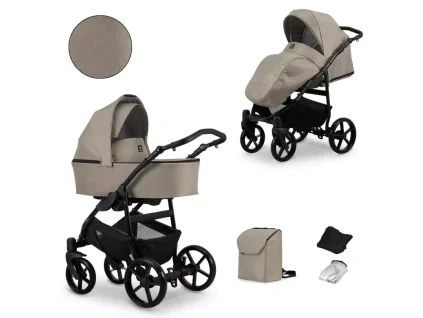 kunert mata mocca black frame 2 in 1 stroller main view