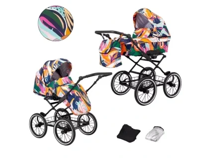 kunert romantic colored 01 black frame 2 in 1 stroller main view