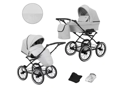 kunert romantic light grey 09 black frame 2 in 1 stroller