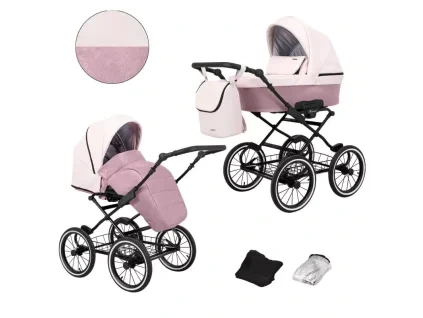 kunert romantic pink 15 black frame 2 in 1 stroller