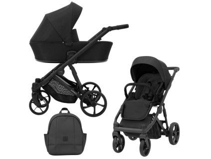 kunert arizo black black frame 2 in 1 stroller main view