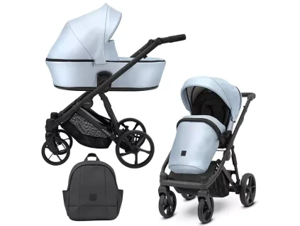 kunert arizo blue black frame 2 in 1 stroller