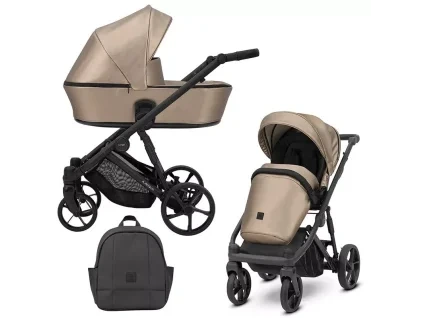 kunert arizo cappucino black frame 2 in 1 stroller