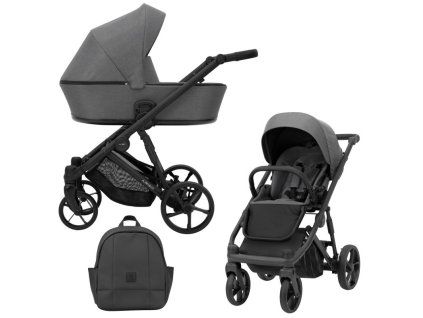 kunert arizo graphite black frame 2 in 1 stroller
