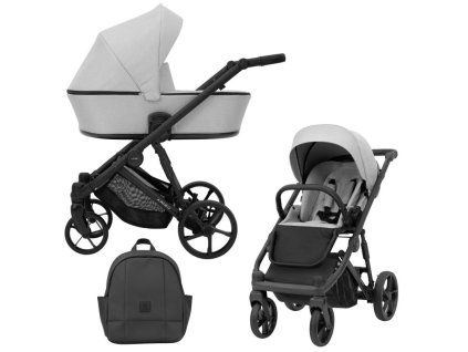 kunert arizo grey black frame 2 in 1 stroller