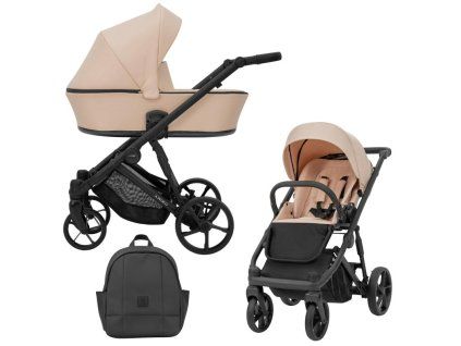 kunert arizo pink black frame 2 in 1 stroller