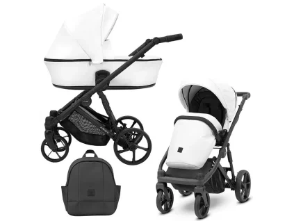 kunert arizo white eco black frame 2 in 1 stroller