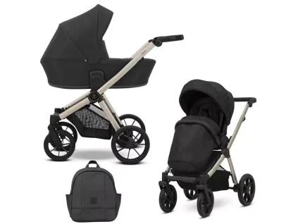 kunert brav black champagne frame 2 in 1 stroller main view