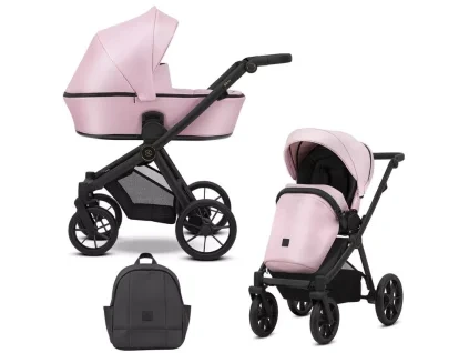 kunert brav pink eco black frame 2 in 1 stroller