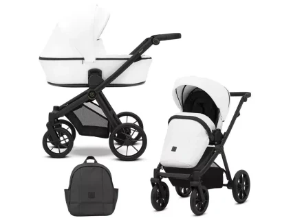 kunert brav white eco black frame 2 in 1 stroller