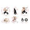 babylux rosso beige 2 in 1 stroller dimension