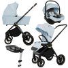 babylux rosso blue 3 in 1 stroller with isofix